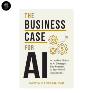 Cover of the book The Business Case for AI, exploring the role of artificial intelligence in business strategy. Stunning Marketplace product.