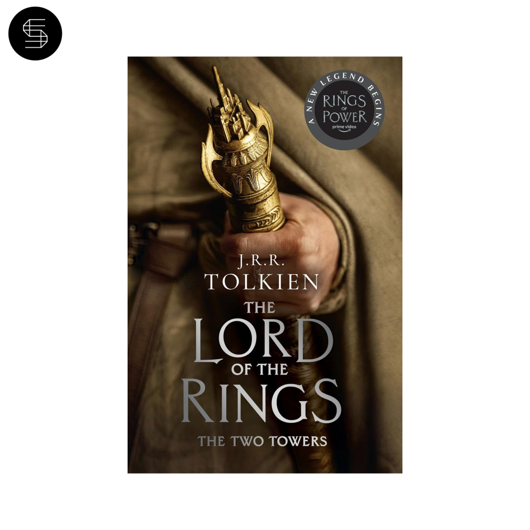 Cover of The Two Towers [TV-Tie-In Edition] by J.R.R. Tolkien, second book in The Lord of the Rings series, featuring artwork inspired by Prime Video’s The Rings of Power. Stunning Marketplace product.